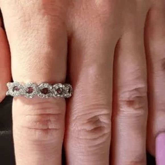INFINITY RUBY DIAMOND RING - SIZE 7 - Picture 6 of 8